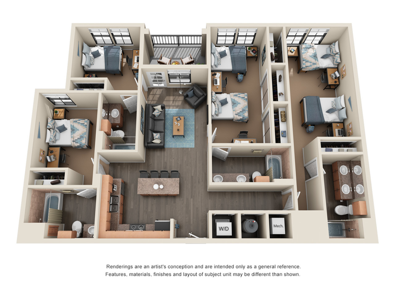 4BR/4BA – Bayview floor plan