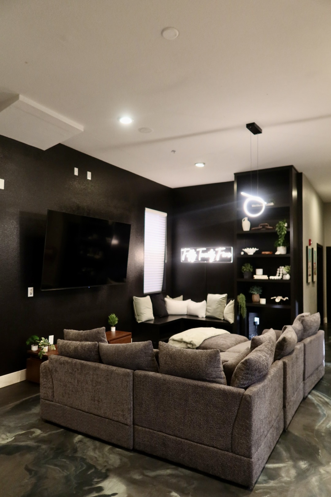 indoor communal resident media lounge